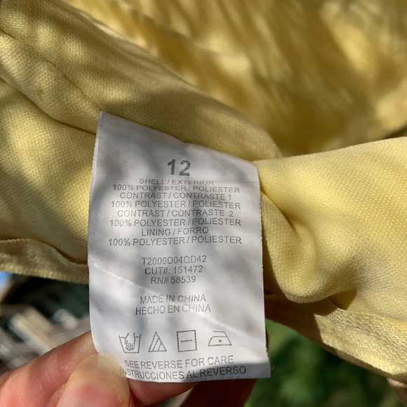 Speechless kids size 12 formal dress yellow with pink flowers rhinestones fancy - Picture 7 of 8